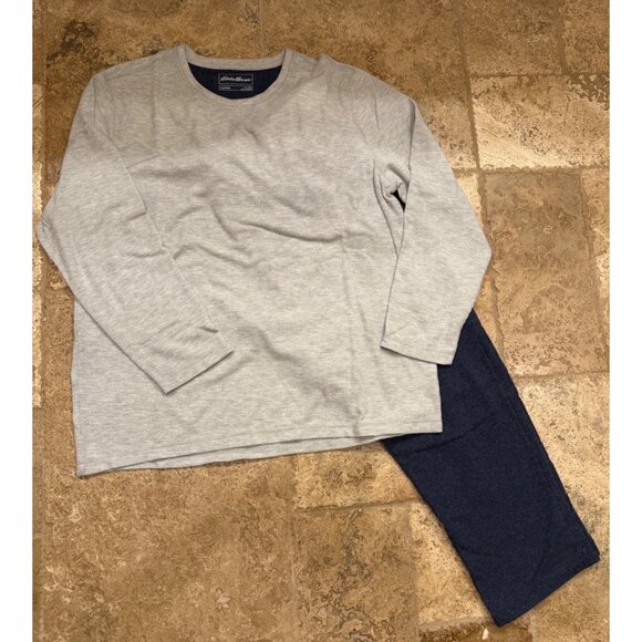 Eddie Bauer Mens XXL Sleepwear Set Light Gray & Dark Blue - Picture 1 of 8
